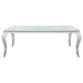 Carone Rectangular Glass Top Dining Table White and Chrome image