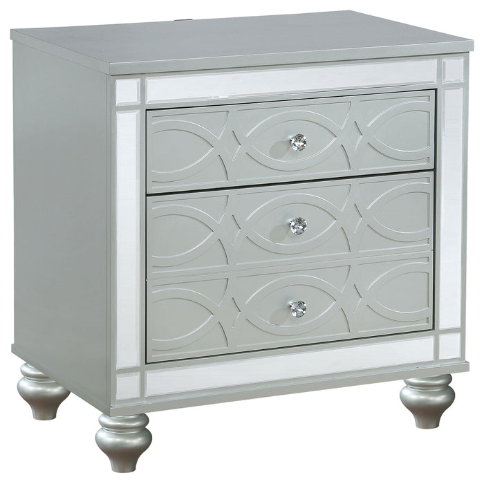 Gunnison 2-drawer Nightstand Silver Metallic image