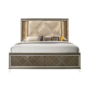 Eastern King Bed w/Storage & LED