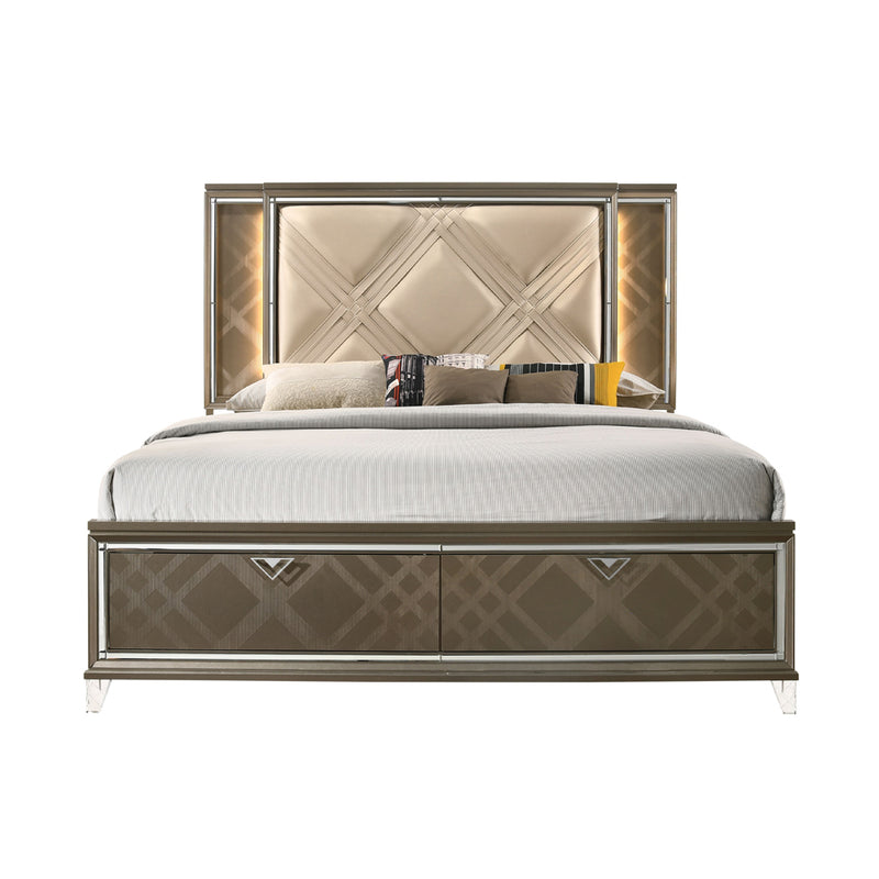 Eastern King Bed w/Storage & LED