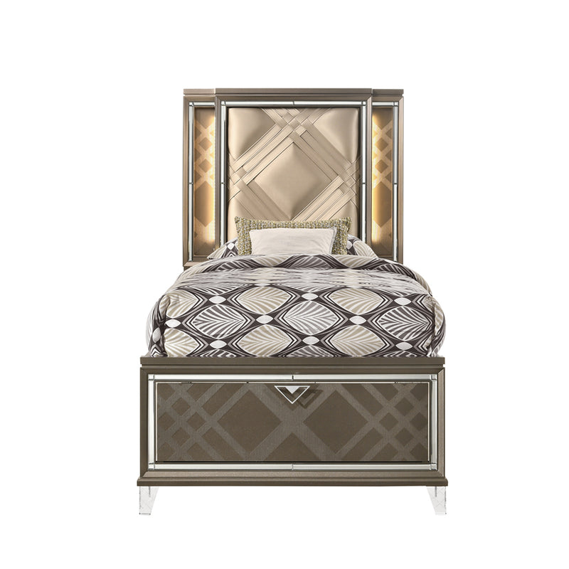 Twin Bed w/Storage & LED