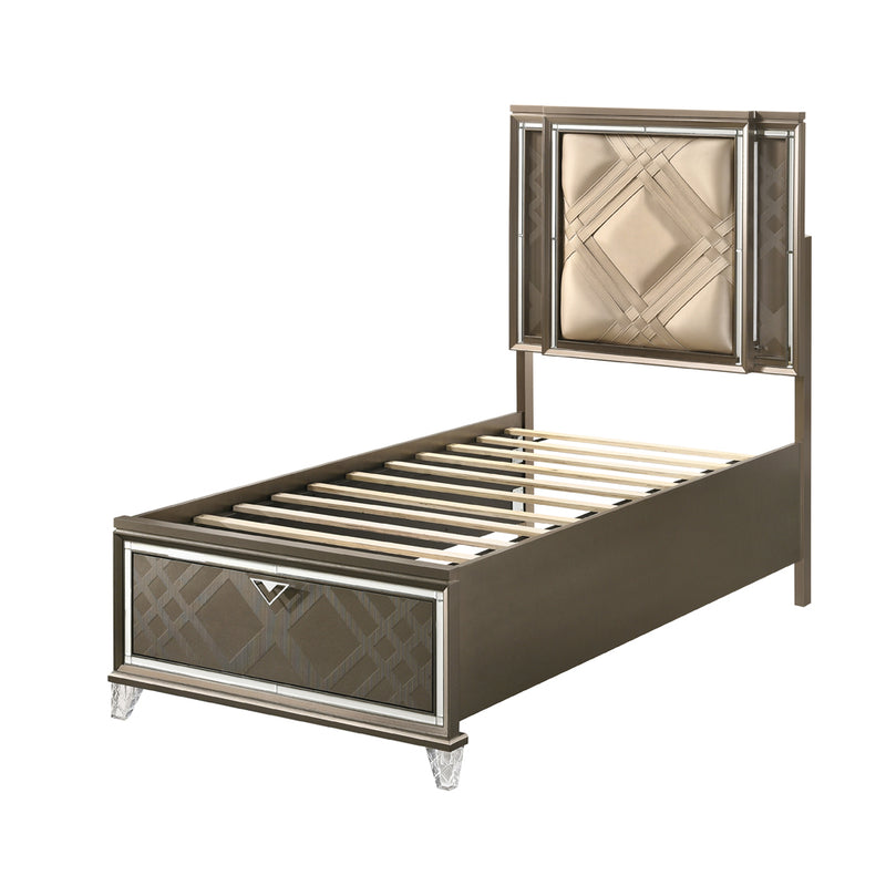 Twin Bed w/Storage & LED