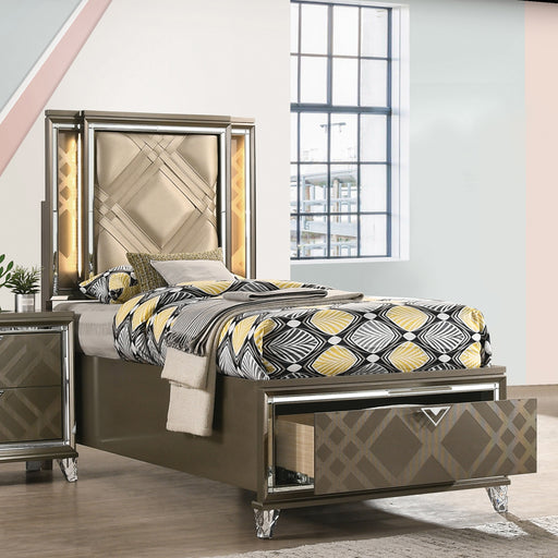 Twin Bed w/Storage & LED