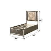 Twin Bed w/Storage & LED