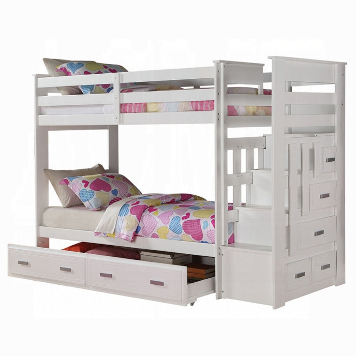 Allentown Twin-Twin Bunk Bed With Trundle and Storage