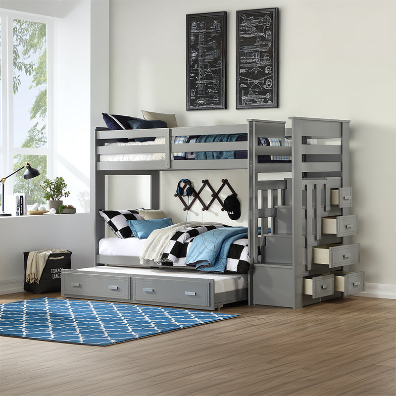 Bunk Bed (T/T) w/Trundle &Storage