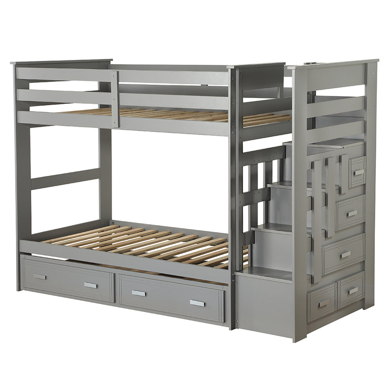 Bunk Bed (T/T) w/Trundle &Storage