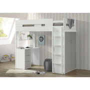 Twin Loft Bed w/Desk & Wardrobe