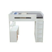 Twin Loft Bed w/Desk & Wardrobe