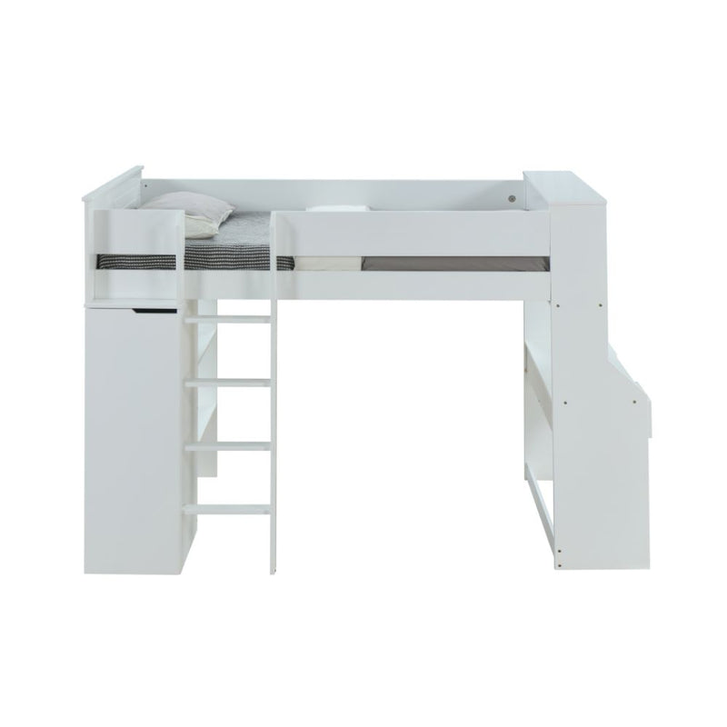 Twin Loft Bed w/Desk & Wardrobe