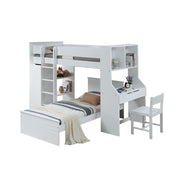 Twin Loft Bed w/Desk & Wardrobe