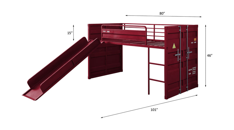 Twin Loft Bed w/Slide