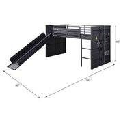 Twin Loft Bed w/Slide