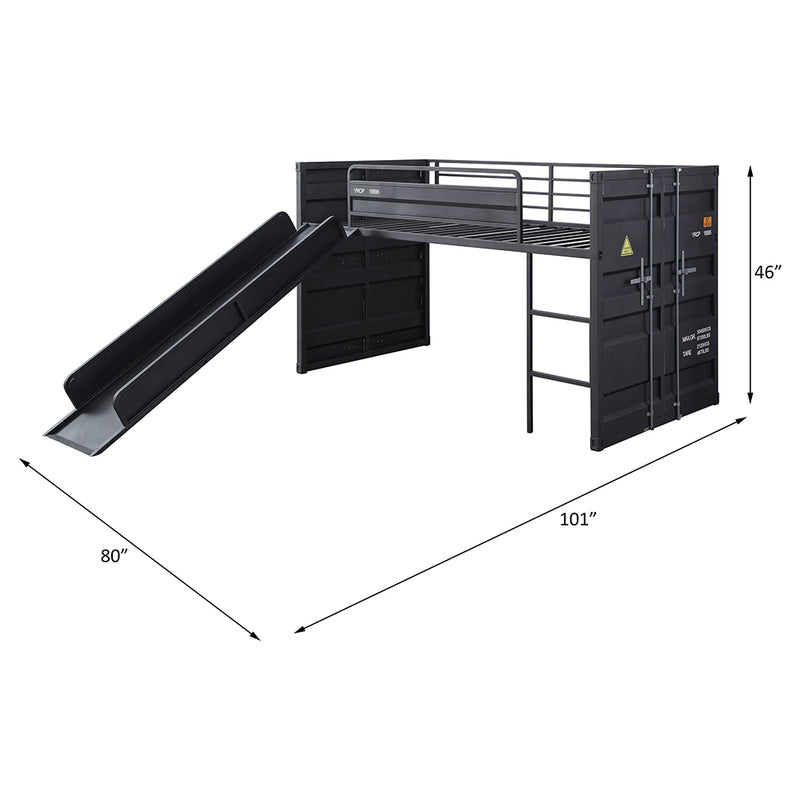 Twin Loft Bed w/Slide