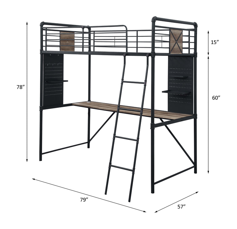 Twin Loft Bed w/Desk