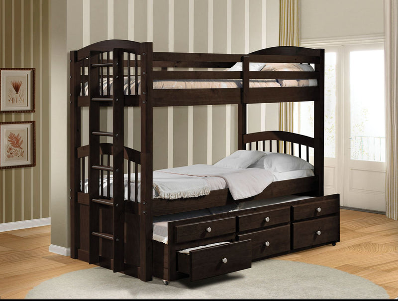 Bunk Bed (T/T) w/Trundle & Storage