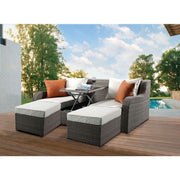 Patio Sofa w/2 Pillows & 2 Ottomans