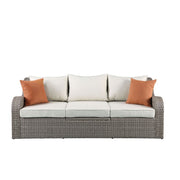 Patio Sofa w/2 Pillows & 2 Ottomans