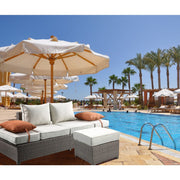 Patio Sofa w/2 Pillows & Ottoman