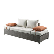 Patio Sofa w/2 Pillows & Ottoman