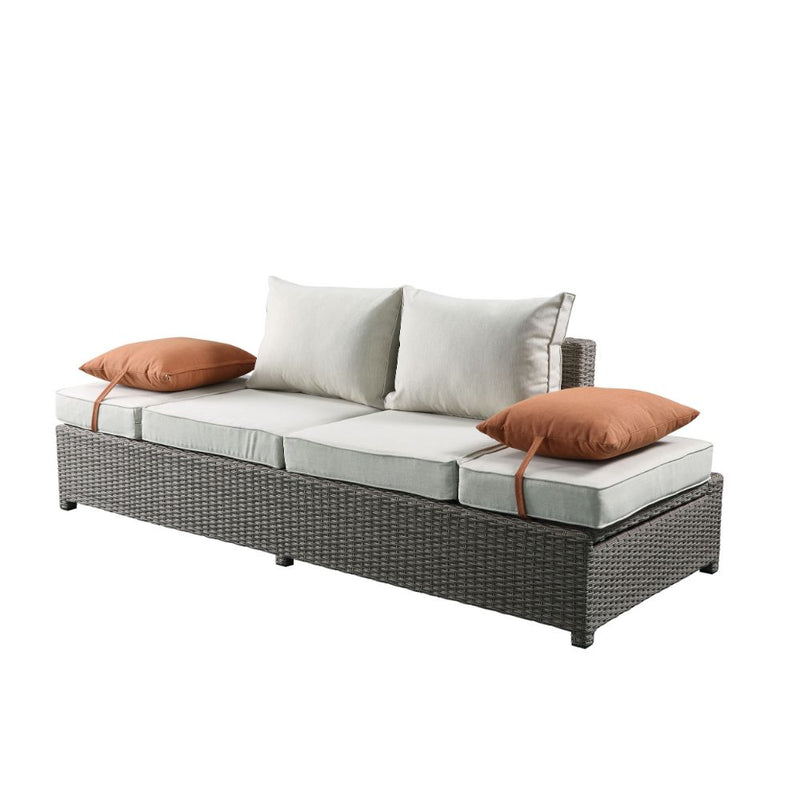 Patio Sofa w/2 Pillows & Ottoman