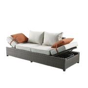 Patio Sofa w/2 Pillows & Ottoman