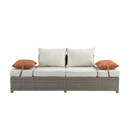 Patio Sofa w/2 Pillows & Ottoman