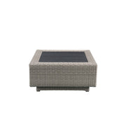 Patio Sectional Sofa w/4 Pillows & Coffee Table