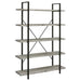 Cole 5-Shelf Bookcase Grey Driftwood and Gunmetal image