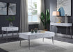 Weizor White High Gloss & Chrome Coffee Table image