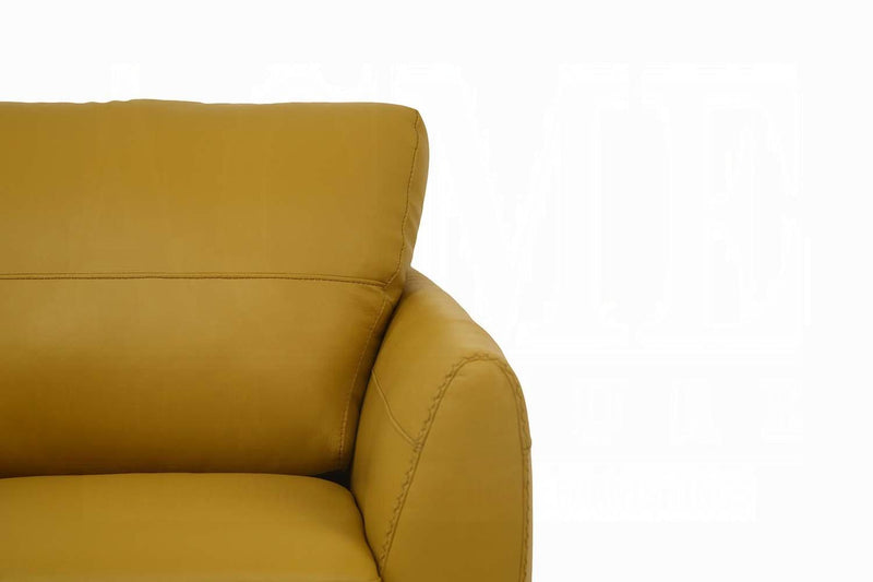 Valeria Mustard Leather Loveseat