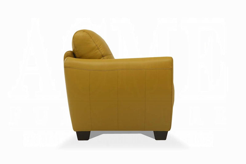 Valeria Mustard Leather Loveseat
