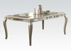 Acme Francesca Rectangular Dining Table in Champagne 62080