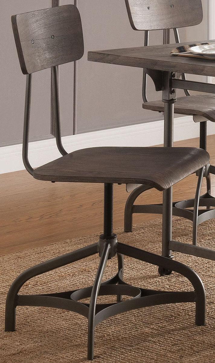 Acme Furniture Jonquil Swivel Side Chair in Gray Oak and Sandy Gray (Set of 2) 70277
