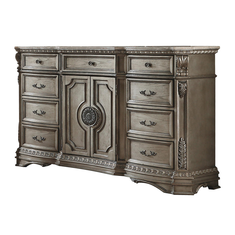Northville Antique Silver Dresser (MARBLE TOP)