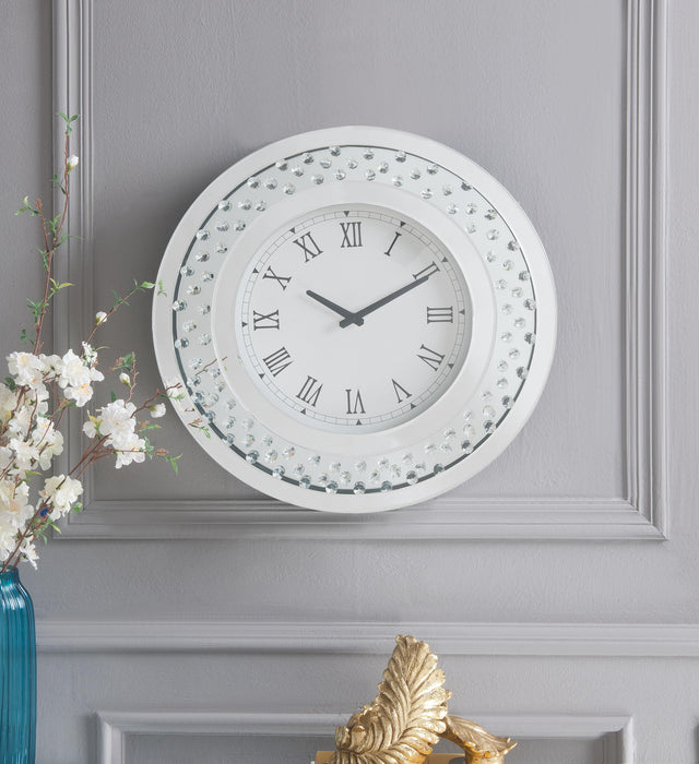 Nysa Mirrored & Faux Crystals Wall Clock image