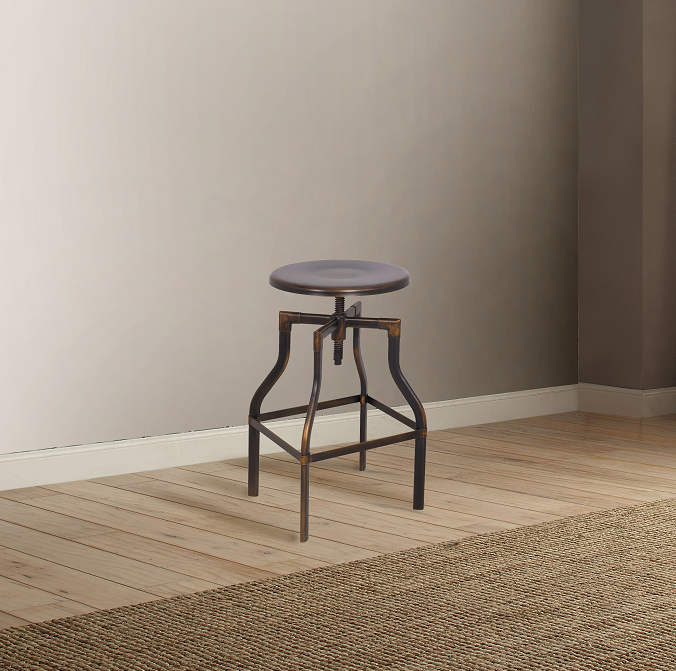 Xena Antique Copper Adjustable Stool (1Pc)