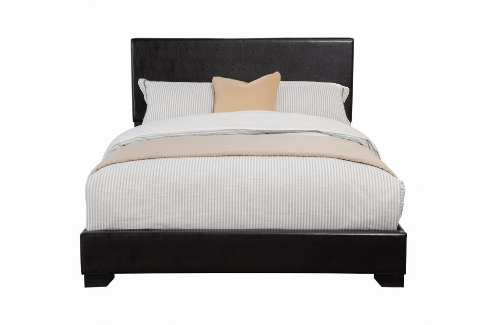 Conner Queen Upholstered Panel Bed Black