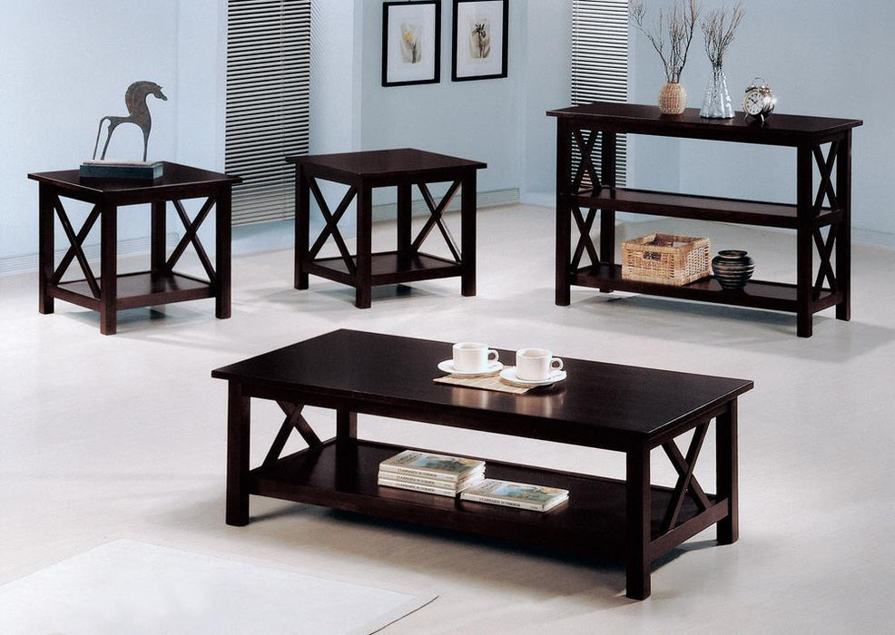 Rachelle Sofa Table with 2-shelf Deep Merlot