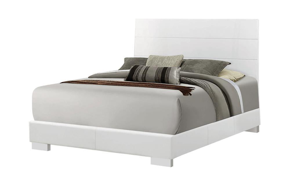 Felicity Eastern King Panel Bed Glossy White