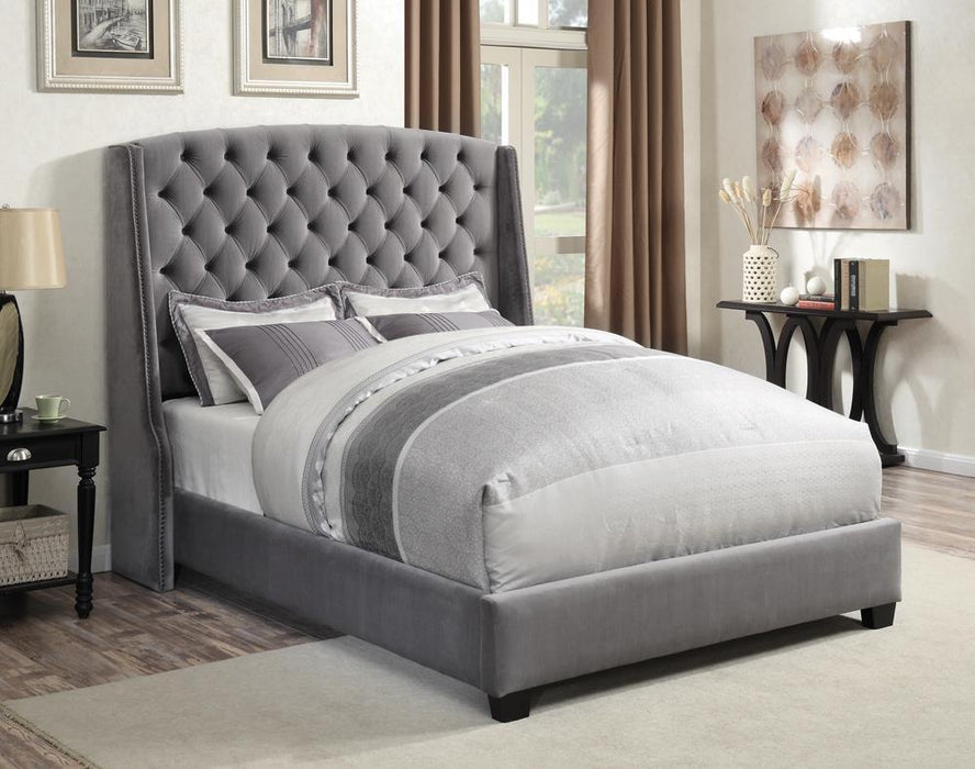 Pissarro Queen Tufted Upholstered Bed Grey