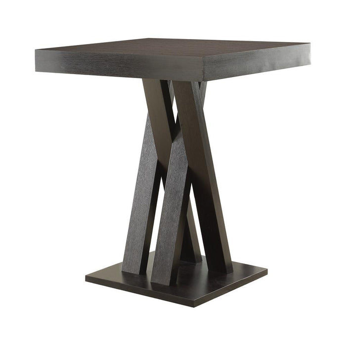 Freda Double X-shaped Base Square Bar Table Cappuccino