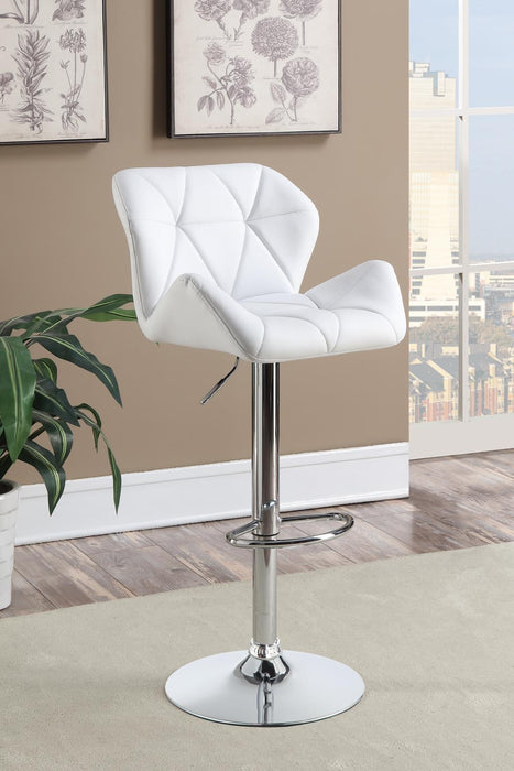 Berrington Adjustable Bar Stools Chrome and White (Set of 2)