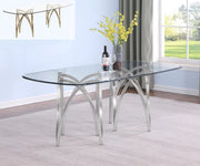 Ellipse Rounded Rectangular Glass Dining Table — 4 Variants