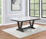 Bianca Faux White Marble Dining Table