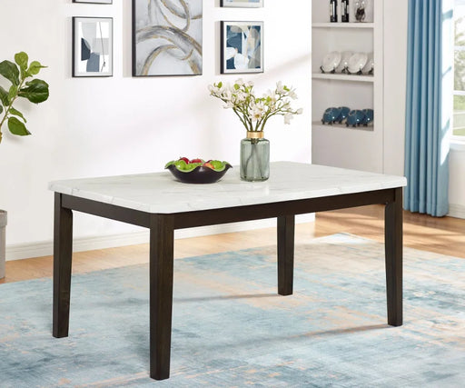 Essenza Faux White Marble Pedestal Dining Table