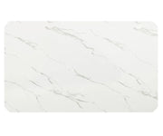 Essenza Faux White Marble Pedestal Dining Table - Detail View