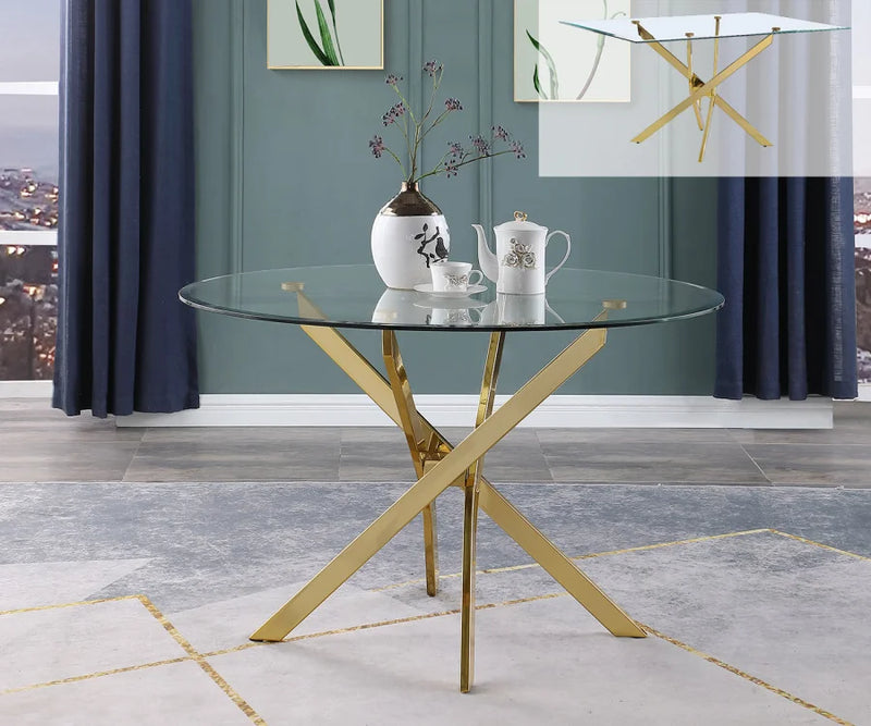 Crystal Sleek Glass Dining Table — 2 Sizes