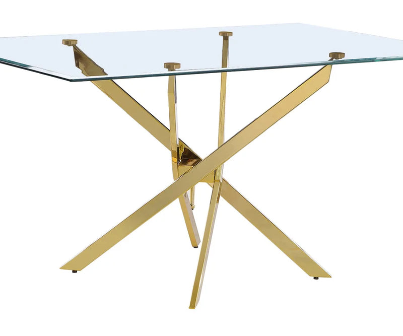 Crystal Sleek Glass Dining Table — 2 Sizes - Detail View