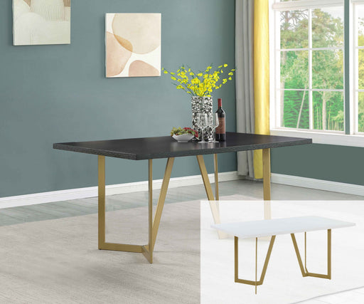 Noir Contemporary Dark Wood Dining Table